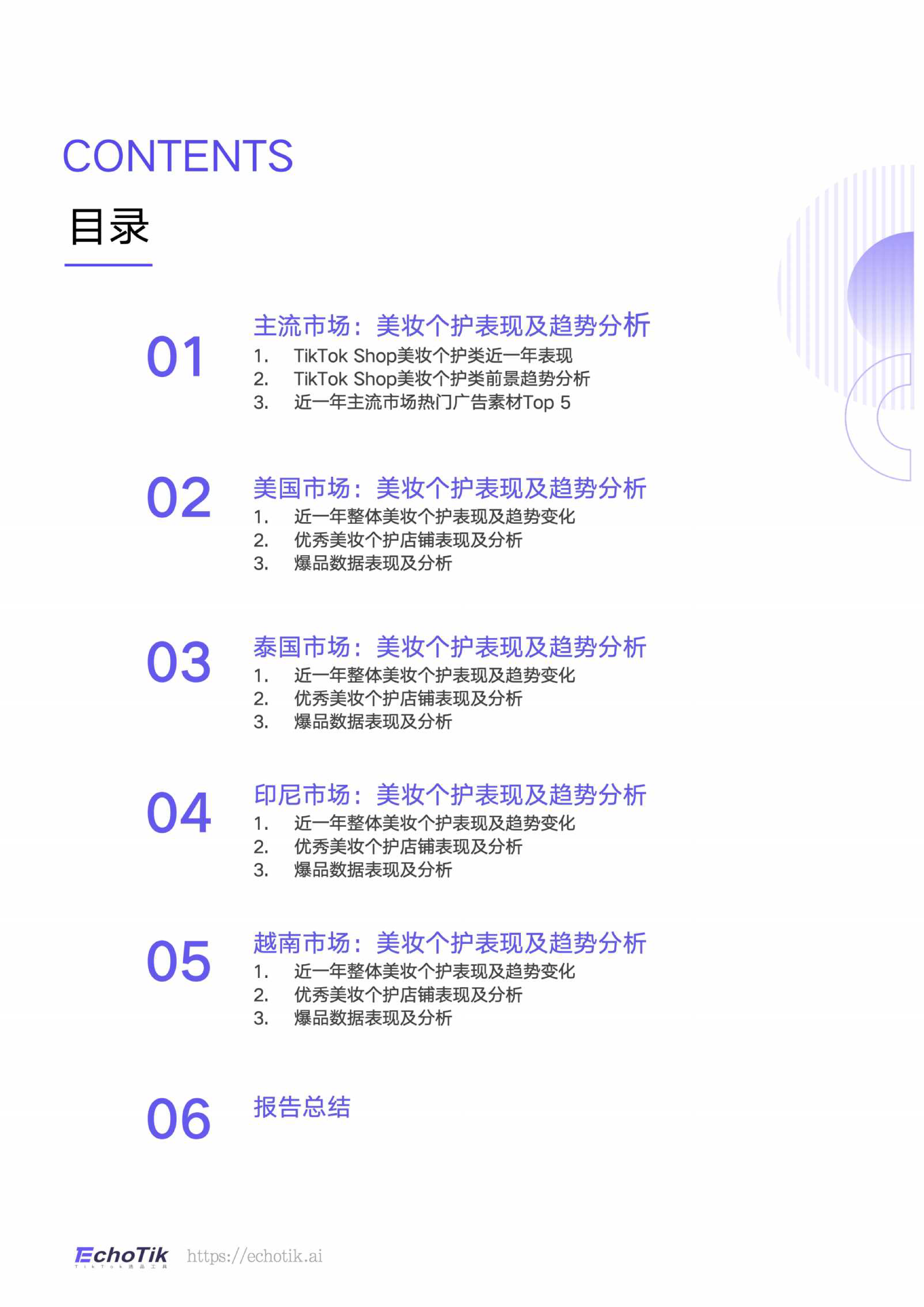EchoTikTikTokShop2023-2024上半年全球美妆个护类目报告50页